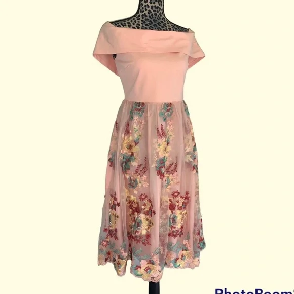 Gianni Bini Laura Floral off the shoulder Dress A25004 - Picture 2 of 14